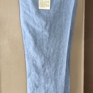 New Joseph Abboud Mens Blue Linen Pants 34x32